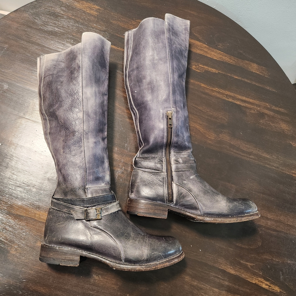 Bed Stu Over the Knee Boots - Distressed Black